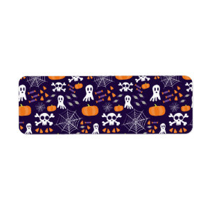 Fun Halloween Pattern Return Address Label