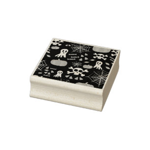 Fun Halloween Pattern Rubber Stamp