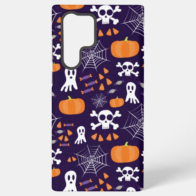 Fun Halloween Pattern Samsung Galaxy S22 Ultra Case (Back)
