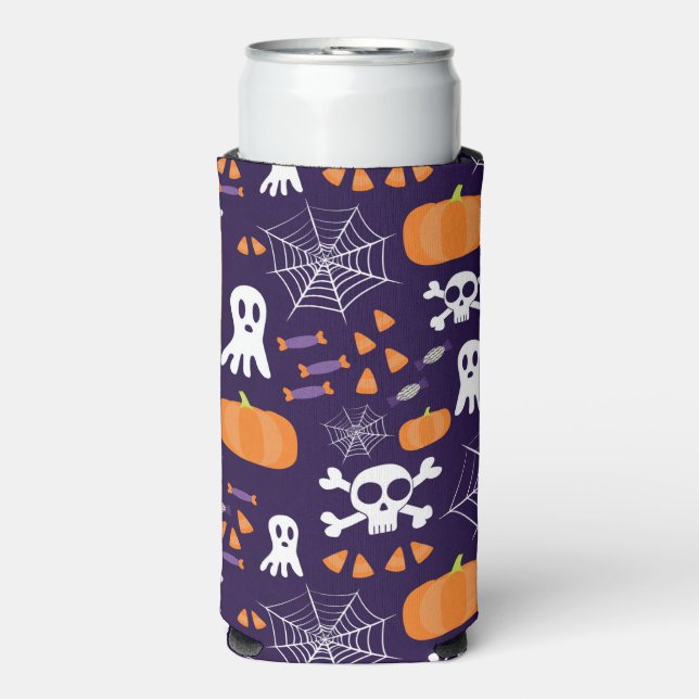 Fun Halloween Pattern Seltzer Can Cooler (Seltzer Front)