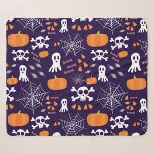 Fun Halloween Pattern Sherpa Blanket
