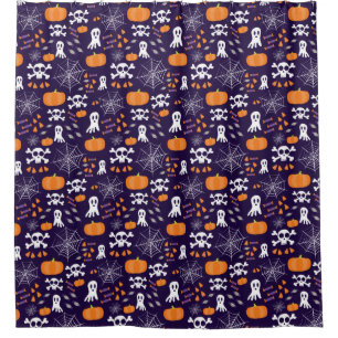 Fun Halloween Pattern Shower Curtain