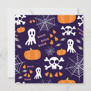 Fun Halloween Pattern Thank You Card