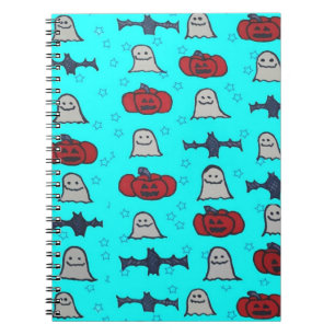 Fun Halloween Print on Blue Notebook