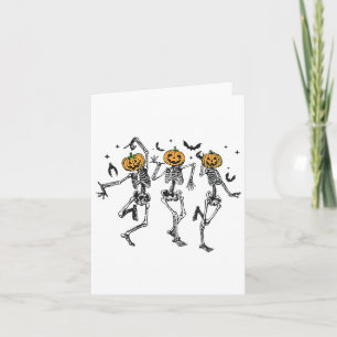 Fun Halloween Pumpkin Dancing Skeleton Costume Wom Card