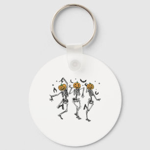 Fun Halloween Pumpkin Dancing Skeleton Costume Wom Key Ring