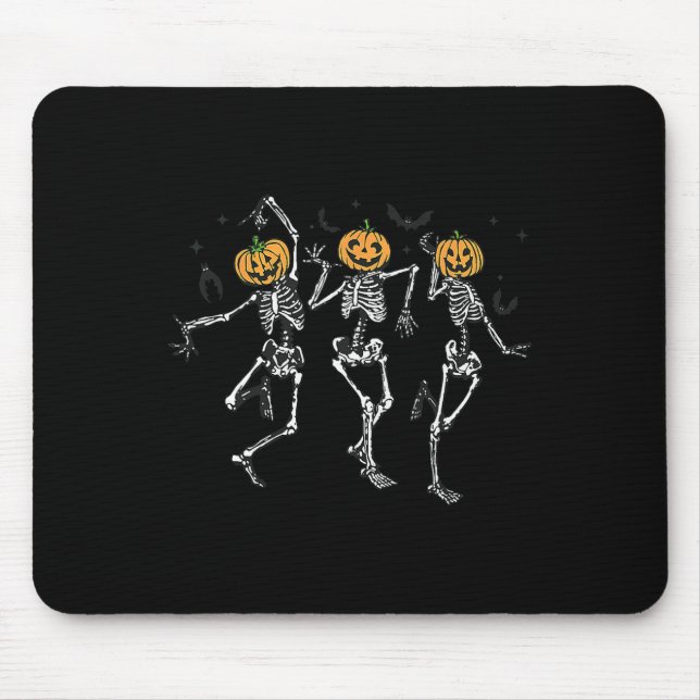 Fun Halloween Pumpkin Dancing Skeleton Costume Wom Mouse Pad (Front)