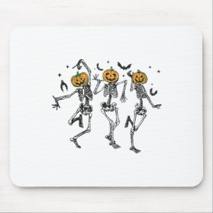 Fun Halloween Pumpkin Dancing Skeleton Costume Wom Mouse Pad