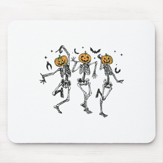 Fun Halloween Pumpkin Dancing Skeleton Costume Wom Mouse Pad (Front)