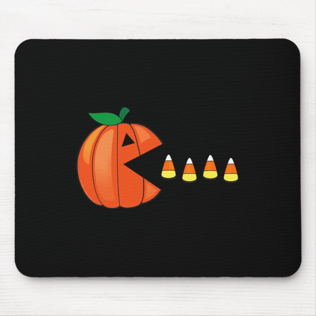 Fun Halloween Pumpkin Eating Candy Corn  Mouse Pad (Front)