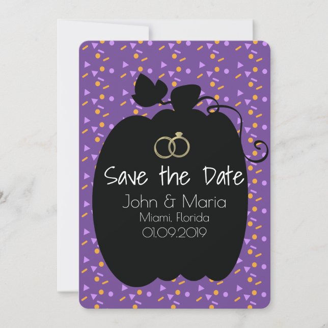 Fun Halloween Pumpkin Save the Date Invitation (Front)