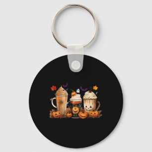 Fun Halloween Pumpkin Spice Latte Coffee Fall Wome Key Ring