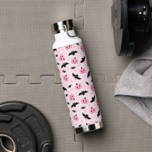 Fun Halloween Pumpkins and Bat Pattern  Water Bottle