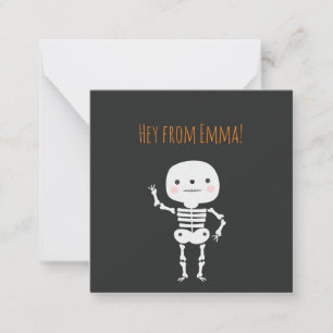 Fun Halloween Skeleton Grey Personalizable Custom Card