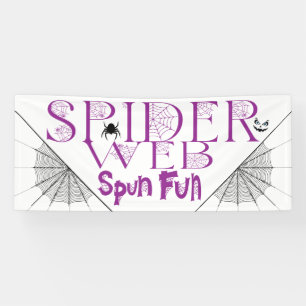 Fun Halloween Spun Fun Spider Web Banner