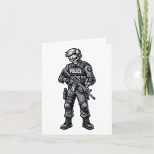 Fun Halloween Tactical Zombie Creepy Police Office Card