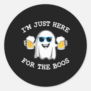 Fun Halloween Tee I'm just here for the boos costu Classic Round Sticker