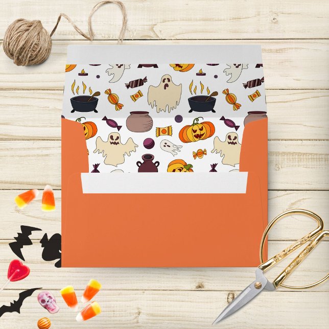 Fun Halloween Themed Illustrations Orange Envelope (Creator Uploaded)