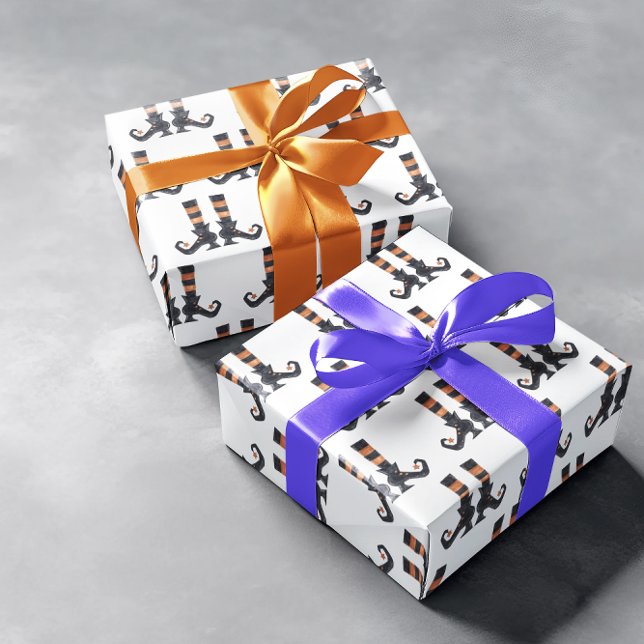 Fun Halloween Witch Feet Shoes Socks Wrapping Paper (Creator Uploaded)