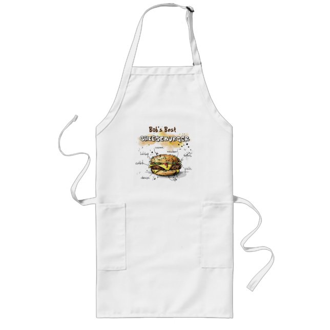 Fun Hamburger Art Personalised Grilling Apron (Front)