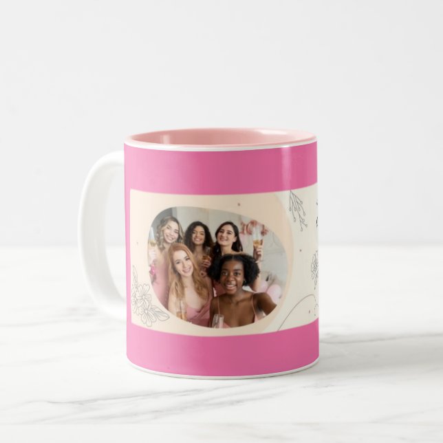 Fun Hand-Drawn Bachelorette Party Mug – Celebrate  (Front Left)