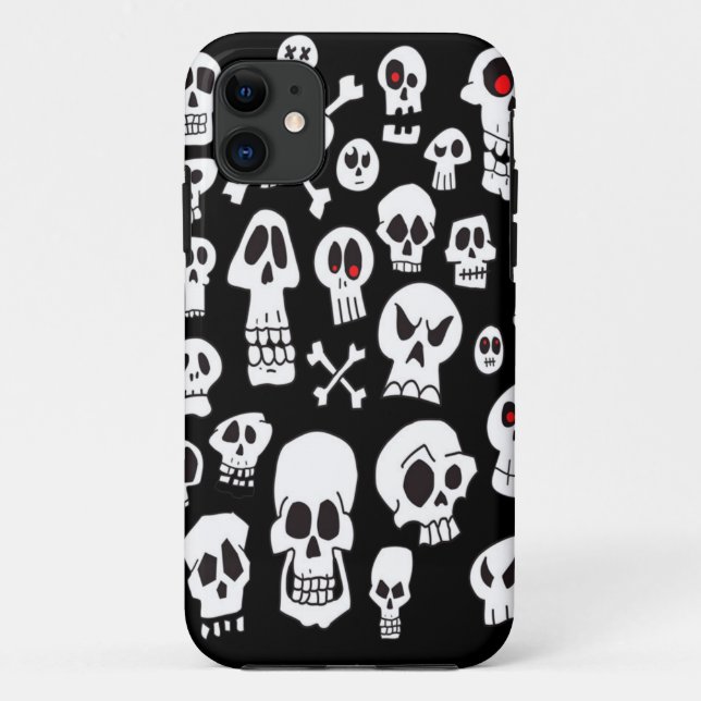 Fun Hand Drawn Cartoon Skulls Case-Mate iPhone Cas Case (Back)