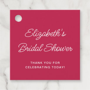 Fun Hand Drawn Cocktail Pattern Pink Bridal Shower Favour Tags