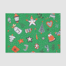 FUN HAND DRAWN KIDS CHRISTMAS DESIGN TISSUE PAPER 
