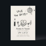 Fun Hand Drawn Save the date wedding Invitation<br><div class="desc">Whimsical Quirky Hand Drawn wedding invitation,  Handwritten save the date Invite.</div>