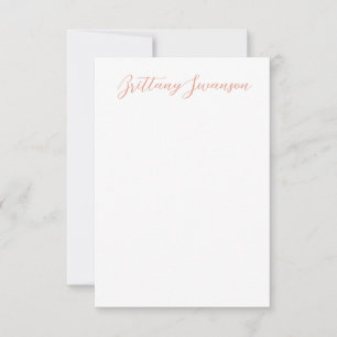 Fun Hand-written style Name in Pink Peach Card