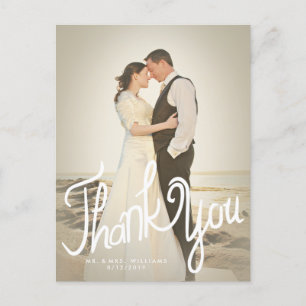 Fun Handwrite Photo Filter Thank You Postcard