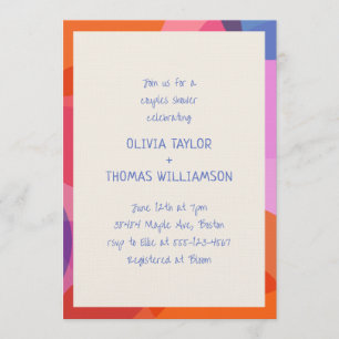 Fun Handwritten Colorful Modern Couples Shower Invitation