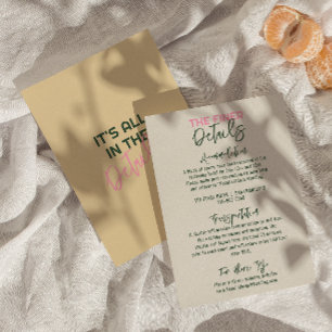 Fun Handwritten Pastel Unique Wedding Details   Enclosure Card