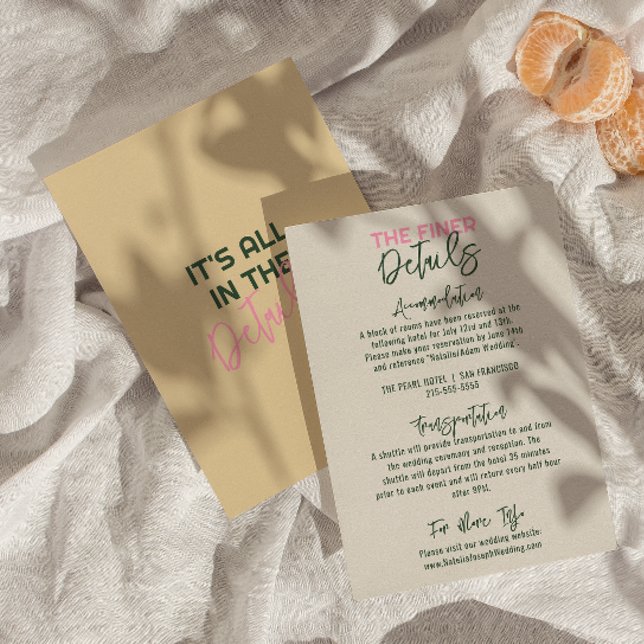 Fun Handwritten Pastel Unique Wedding Details   Enclosure Card (Creator Uploaded)