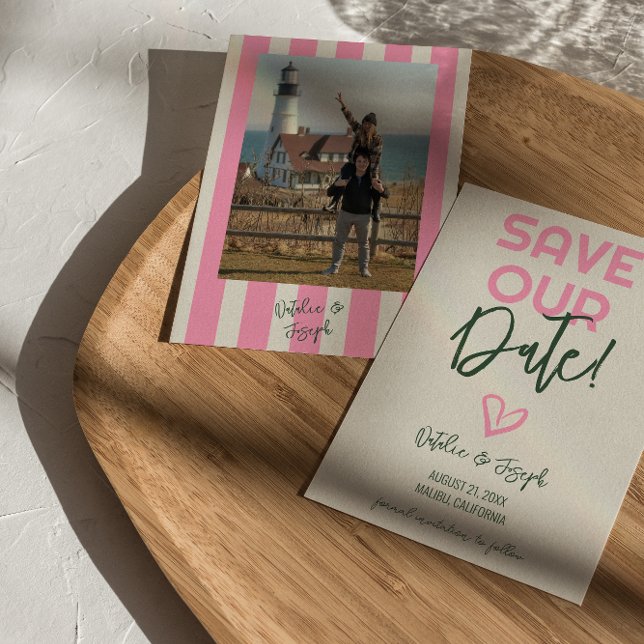 Fun Handwritten Whimsical Summer  Photo Wedding Save The Date (Creator Uploaded)