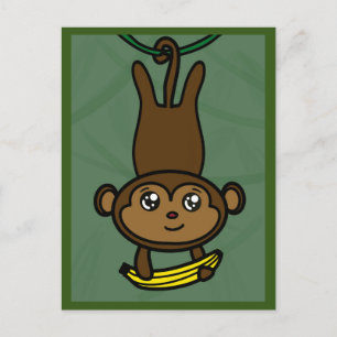 Fun hanging monkey card
