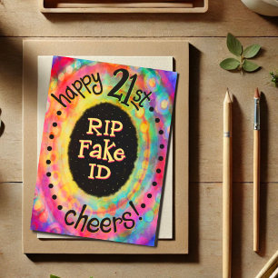 Fun Happy 21st Birthday RIP Fake ID Funny  Card