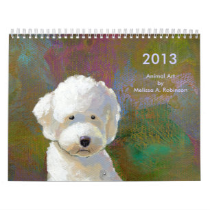 Fun happy art cute animal paintings 2013 calendar