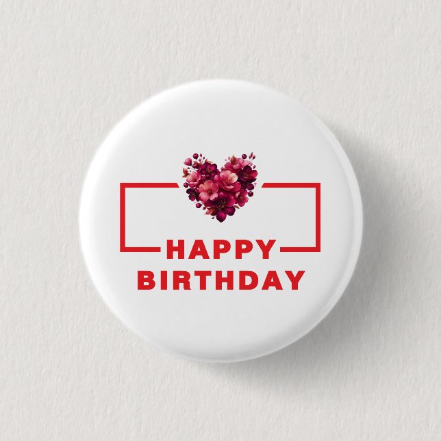 Fun Happy Birthday Button – Perfect for Parties (Front)