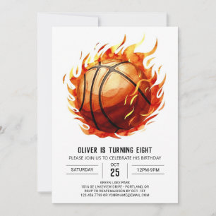 Fun Happy Custom Basketball Birthday Invitation
