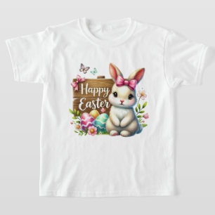 Fun Happy Easter bunny girls T-Shirt