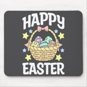 Fun Happy Easter Egg Basket Spring Men Women Boys Mouse Pad