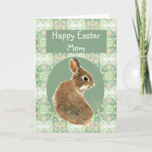 Fun Happy Easter Mum with Cute Bunny Holiday Card