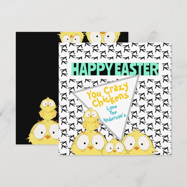 Fun “Happy Easter” You Crazy Chickens |  Holiday Card (Front/Back)