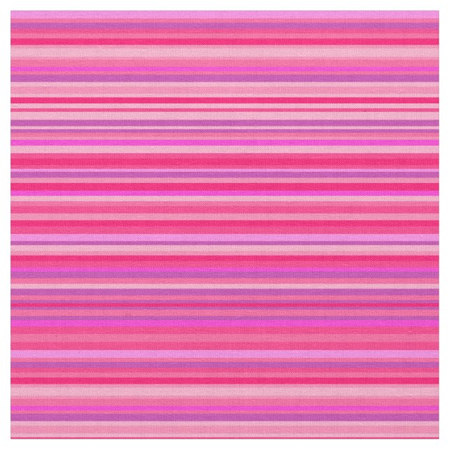 Fun, Happy, Girly Pink and Purple Stripes Pattern Fabric (Close Up)