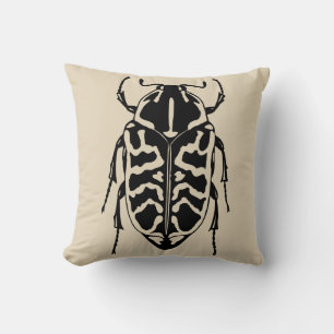 Fun Happy Halloween Beetle Insect Cushion