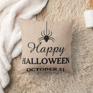 Fun Happy Halloween October 31st Spider Cushion