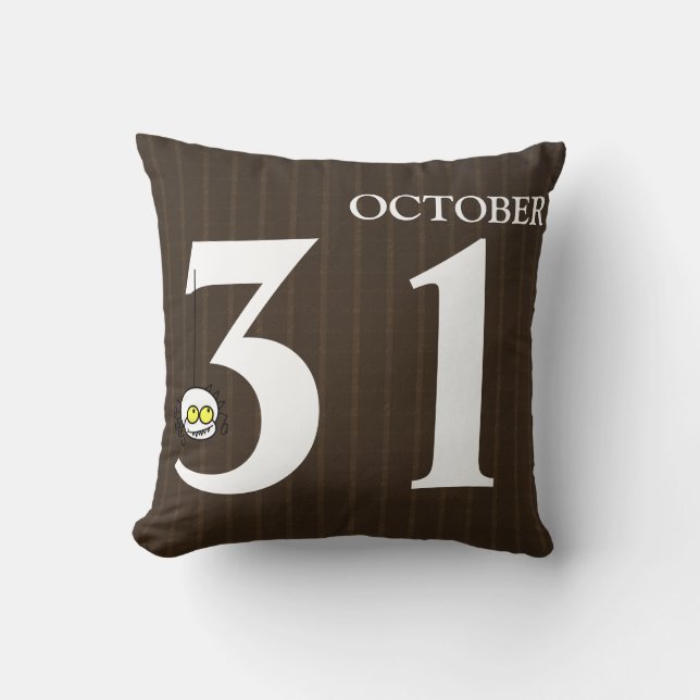 Fun Happy Halloween October 31st Throw Pillow (Front)