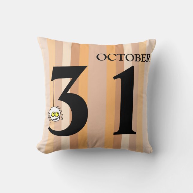 Fun Happy Halloween October 31st Throw Pillow (Front)