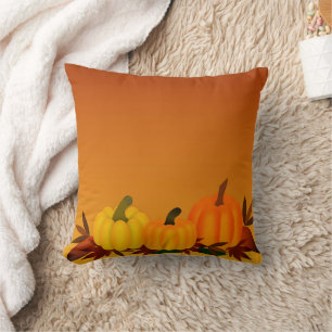 Fun Happy Halloween Pumpkin Cat Cushion